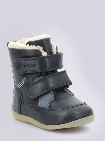 Kickers Leren winterlaarzen "Bamakratch" donkerblauw