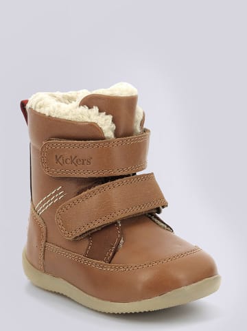 Kickers Leder-Winterstiefel "Bamakratch" in Hellbraun