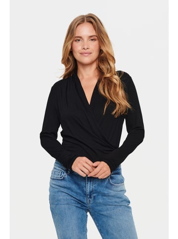 SAINT TROPEZ Bluse in Schwarz