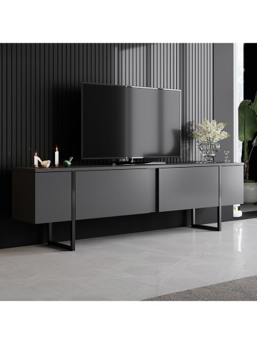 Evila Tv-meubel "Luxe" antraciet - (B)180 x (H)50 x (D)30 cm