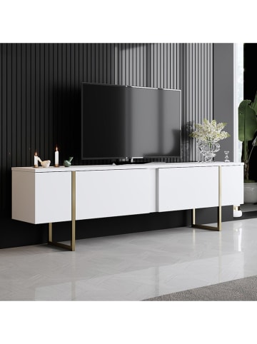 Evila TV-Regal "Luxe" in Weiß - (B)180 x (H)50 x (T)30 cm