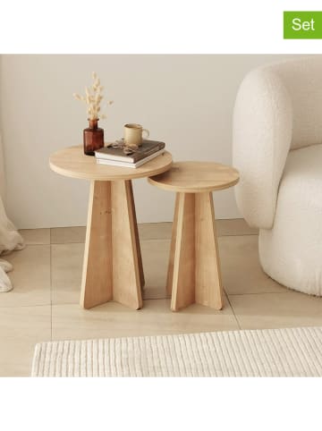 Scandinavia Concept 2er-Set: Beistelltische "Mushroom" in Kiefer