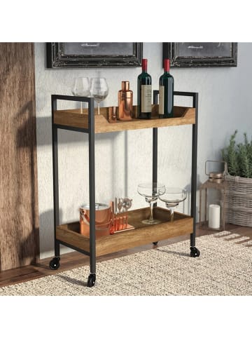 Evila Keukenkar "Nova" walnootkleurig - (B)80 x (H)80 x (D)40 cm