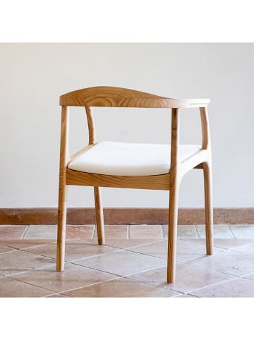 HanahHome Krzesło "Porto" w kolorze jasnobrązowym - 42 x 49 x 40 cm