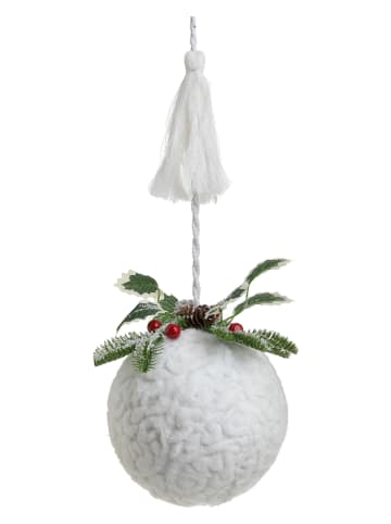 InArt Kerstbal wit/groen/rood - Ø 15 cm