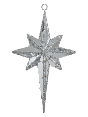 InArt Deko-Stern in Silber - (B)30 x (H)50 x (T)10 cm