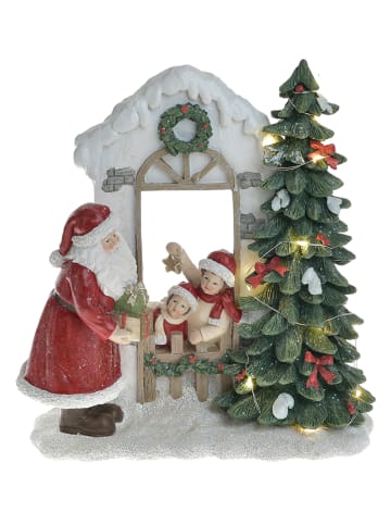 InArt Dekofigur "Xmas Scene" in Grün/ Weiß/ Rot - (B)22 x (H)23 x (T)11 cm