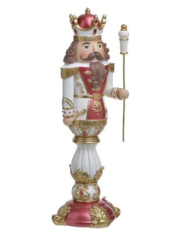 InArt Dekofigur "Nutcracker" in Weiß/ Gold/ Fuchsia - (B)13 x (H)37 x (T)13 cm