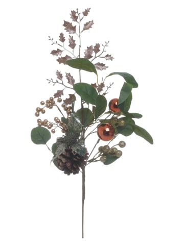 InArt Sztuczna roślina w kolorze zielono-brązowo-czerwonym - wys. 76 cm