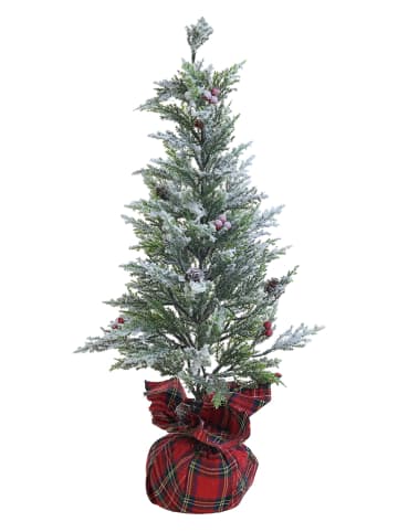 InArt Künstlicher Weihnachtsbaum in Grün/ Rot - (B)22 x (H)60 x (T)22 cm