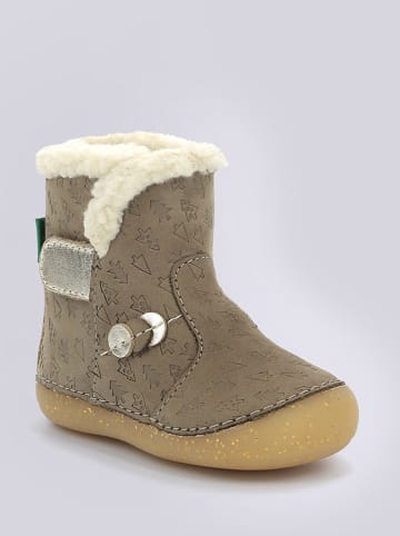 Kickers Leren winterlaarzen "So Windy" kaki