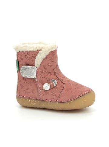 Kickers Leder-Winterstiefel "So Windy" in Rosa