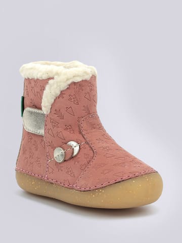 Kickers Leder-Winterstiefel "So Windy" in Rosa