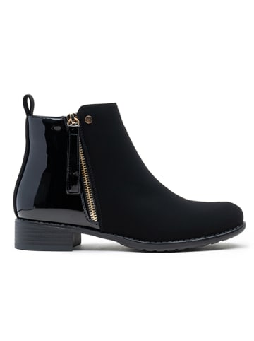 Foreverfolie Ankle-Boots in Schwarz