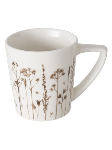 Boltze 2-delige set: koppen "Kamina" wit/lichtbruin - 300 ml