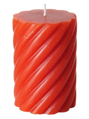 Boltze 3er-Set: Stumpenkerzen "Wrap" in Orange/ Hellbraun/ Rot - 3x 320 g