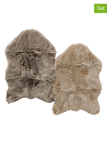 Boltze 2er-Set: Dekofelle "Josy" in Hellbraun/ Grau - (L)90 cm