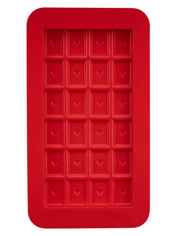 Dr. Oetker 2-delige set: siliconen chocoladevormen "SüßeTafel" rood