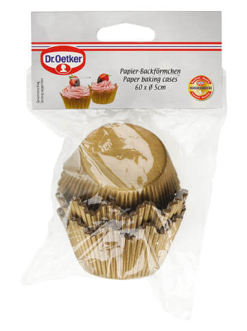 Dr. Oetker 2-delige set: papieren bakvormpjes goudkleurig - Ø 8 cm - 2x 60 stukjes