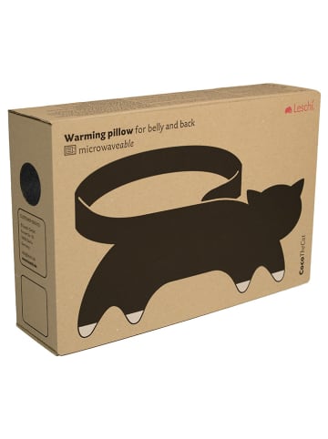 Leschi Poduszka termiczna "Cat" w kolorze czarnym na brzuch - 120 x 14 cm