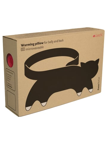 Leschi Wärmekissen für Bauch & Rücken "Katze" in Rot - (L)120 x (B)14 cm
