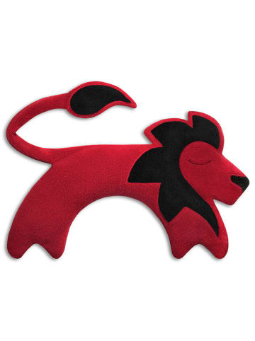 Leschi Warmtekussen voor nek & schouders "Leeuw Juri" rood - (L)36 x (B)24 cm
