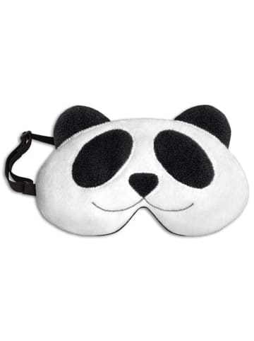 Leschi Maska "Panda Lien" w kolorze czarno-białym do spania - 19 x 12 cm