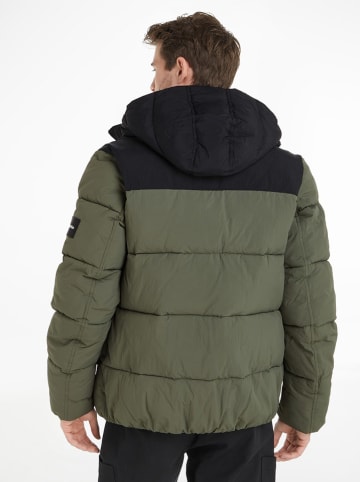 Calvin Klein Winterjacke in Khaki/ Schwarz