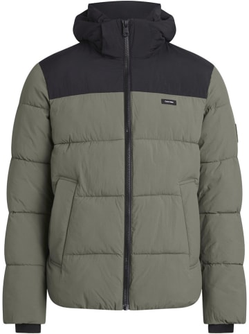 Calvin Klein Winterjacke in Khaki/ Schwarz