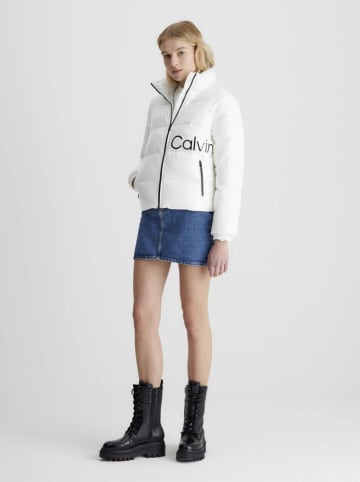 Calvin Klein Doorgestikte jas wit