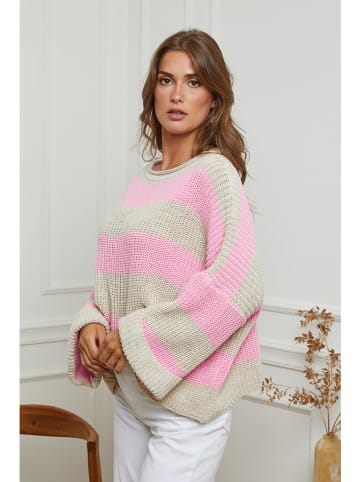 Plume Sweter "Myriam" w kolorze jasnoróżowo-kremowym
