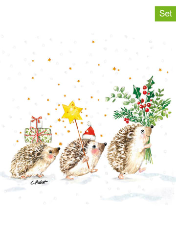 ppd 2er-Set: Servietten "Christmas Hedgehogs" in Bunt - 2x 20 Stück