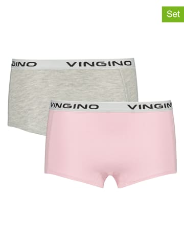 Vingino 2-delige set: boxershorts lichtroze/grijs