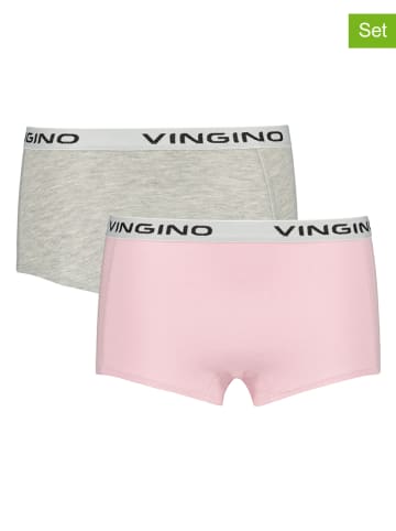 Vingino Pełne majtki (2 pary) w kolorze szarym i jasnoróżowym