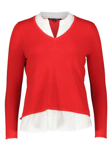 comma Sweter w kolorze czerwono-białym