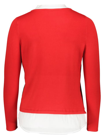 comma Pullover in Rot/ Weiß