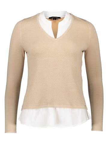comma Sweter w kolorze beżowo-białym