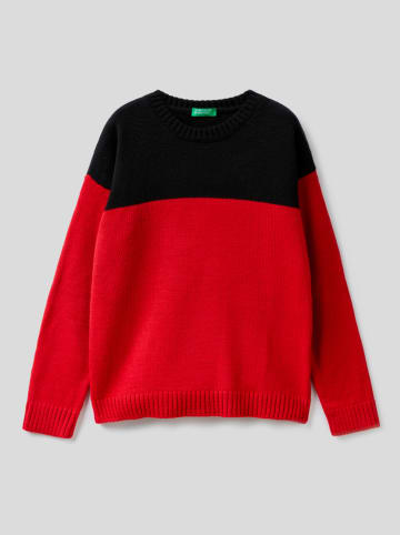 Benetton Sweter w kolorze czerwono-czarnym