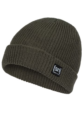 super.natural Beanie "Merino Basic" in Khaki
