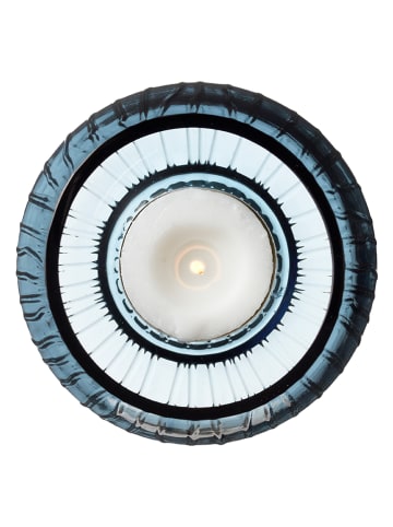 Bitz 2er-Set: Teelichthalter "Kusintha" in Hellblau - (H)7,5 cm