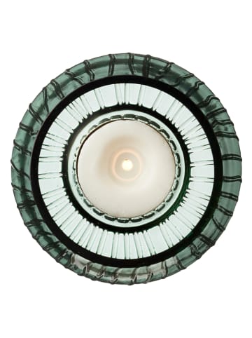 Bitz 2er-Set: Teelichthalter "Kusintha" in Grün - (H)7,5 cm