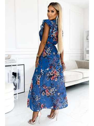 numoco Kleid in Blau/ Rosa
