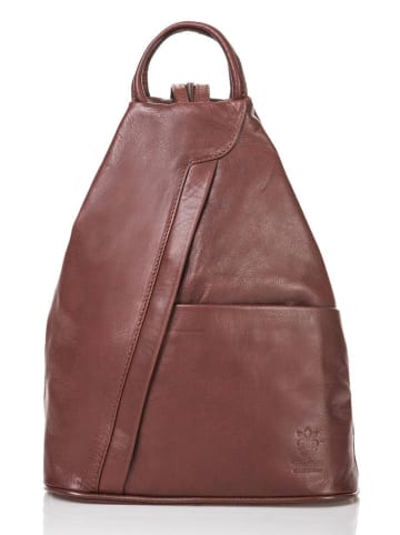 Florence Bags Skórzany plecak "Stax" w kolorze brązowym - 31 x 24 x 12 cm