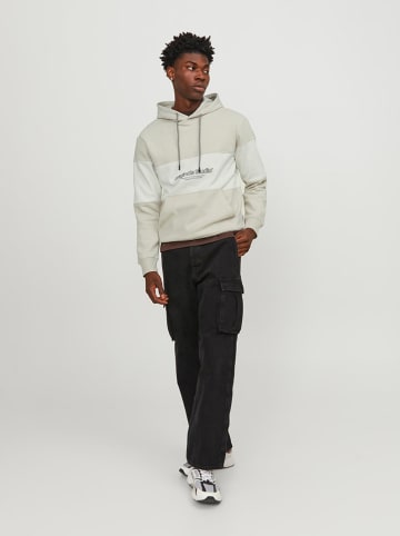 Jack & Jones Hoodie in Beige/ Weiß