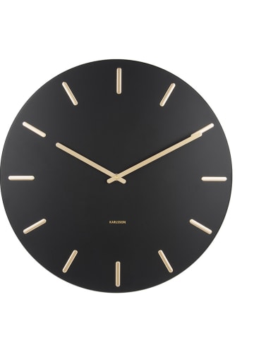 Present Time Wanduhr "Charm" in Schwarz/ Gold - Ø 45 cm