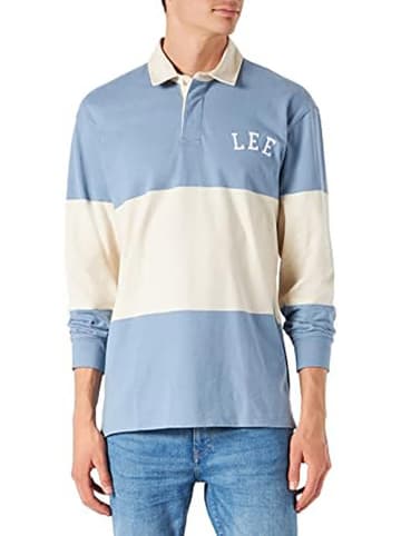 Lee Koszulka polo w kolorze błękitno-białym