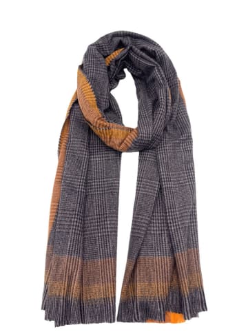 INKA BRAND Sjaal grijs/oranje - (L)180 x (B)90 cm