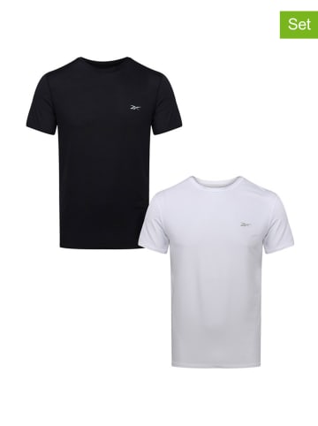 Reebok 2er-Set: Shirts "Clancy" in Weiß/ Schwarz