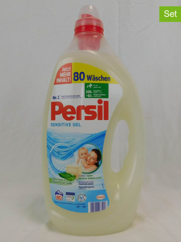 Persil 2er-Set: Flüssigwaschmittel "Sensitive Gel", je 4 l