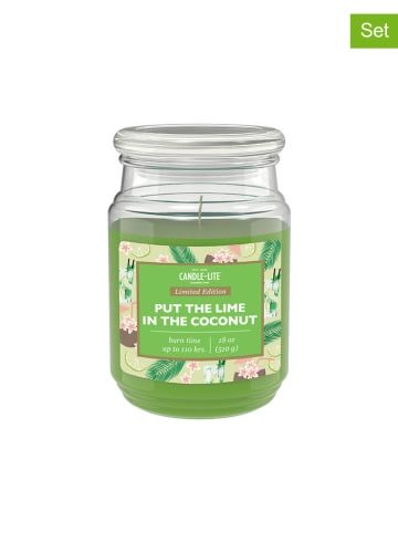 CANDLE-LITE 2er-Set: Duftkerzen "Put The Lime In The Coconut" in Grün - 510 g